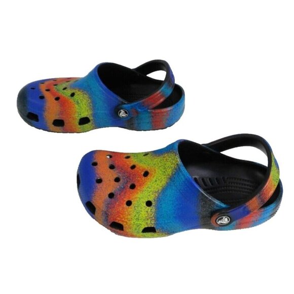 CROCS multi color clogs sandals water shoes unisex Men's size 4, Women's size 6 - Picture 5 of 7